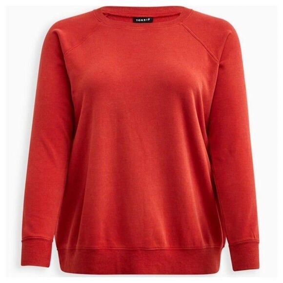 Torrid Classic Fit Cozy Fleece Crew Neck Raglan Sweatshirt - Picture 3 of 4